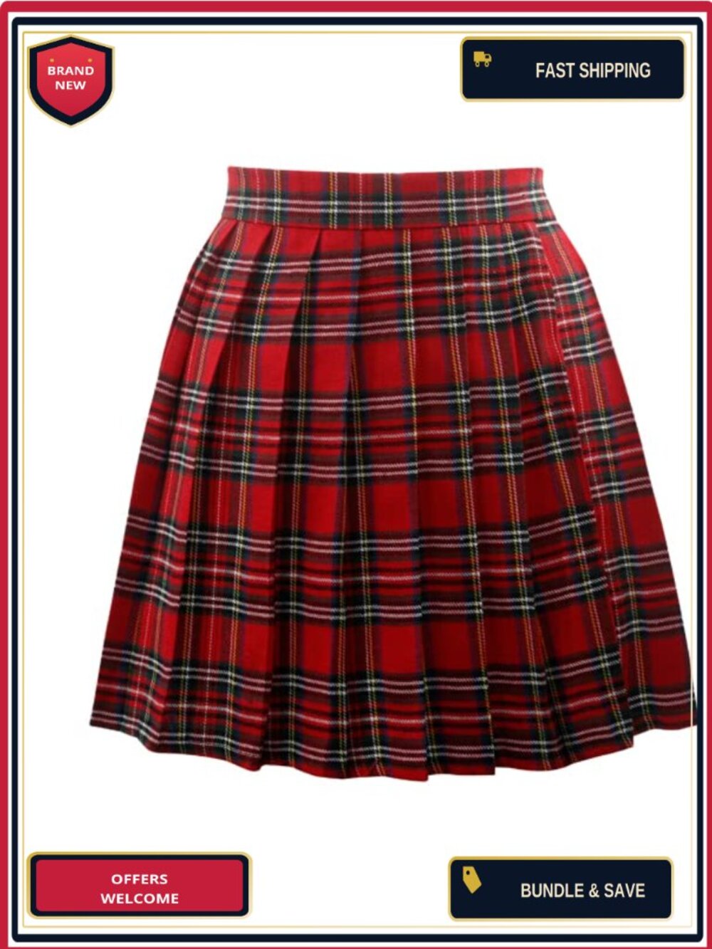 Plaid Pleated Skirt High Waisted A-line Mini Skater Tennis